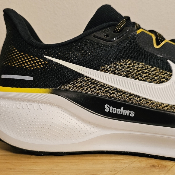 Size 12 Nike Air Zoom Pegasus 41 NFL Pittsburgh Steelers Black Mens FZ5097-001 - Picture 13 of 16